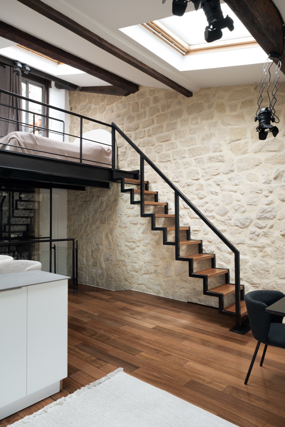 HomeRev apartment renovation, open-plan kitchen and solid wood flooring